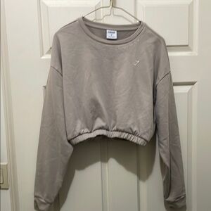 Gymshark Whitney Simmons Beige Crop Sweatshirt (sz m)